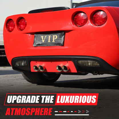 Red Stainless Steel Exhaust Filler Panel trim For Corvette C6 2005-2013 7