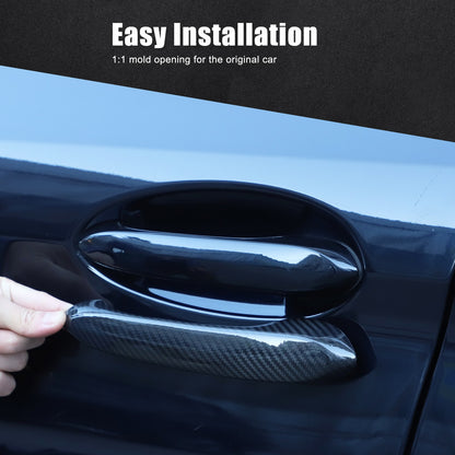 Real Carbon Fiber Outer Door Handle Protector Cover For BMW 5 Series 2022 19