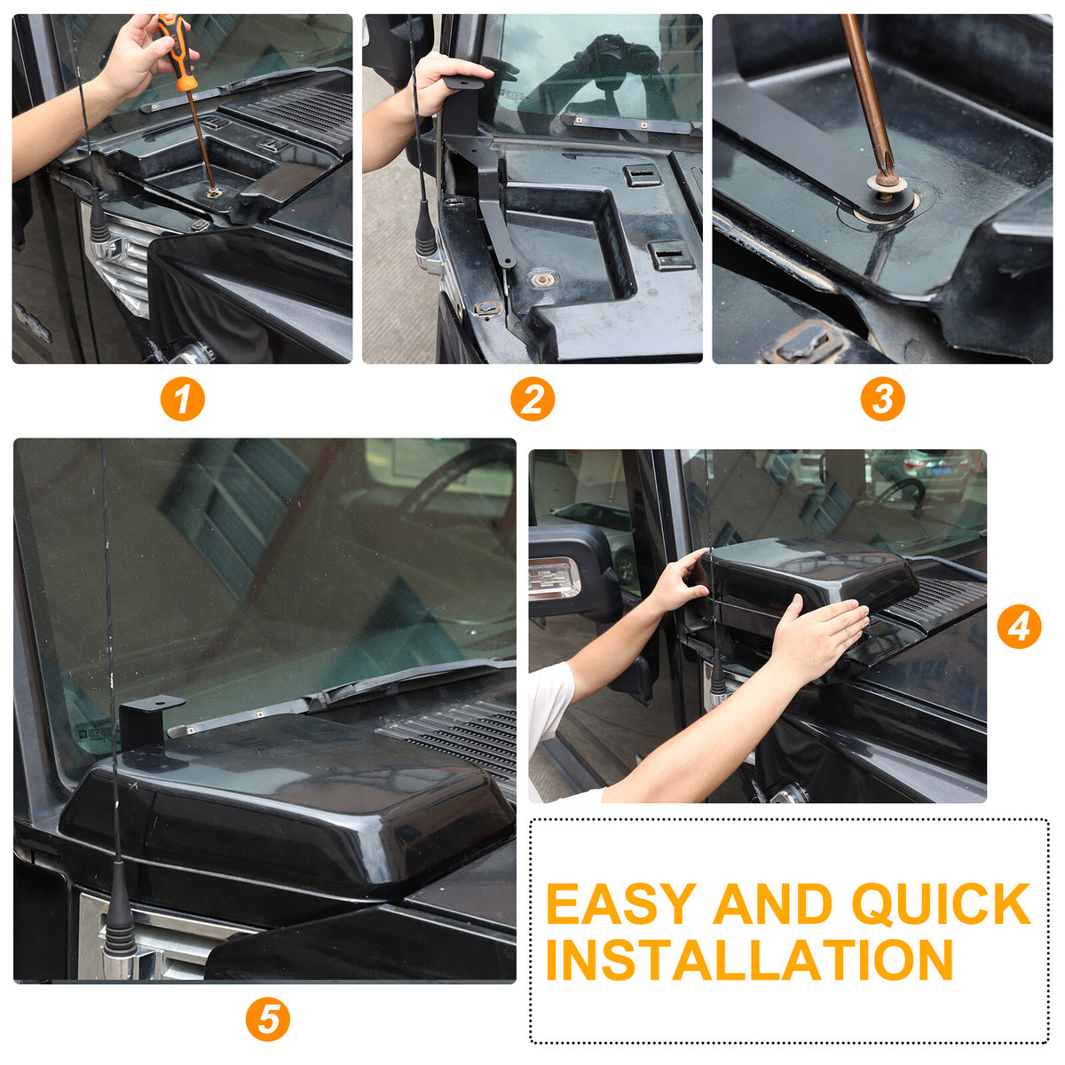 Steel Hood Light Mount Bracket For Hummer H2 2003-2009 15