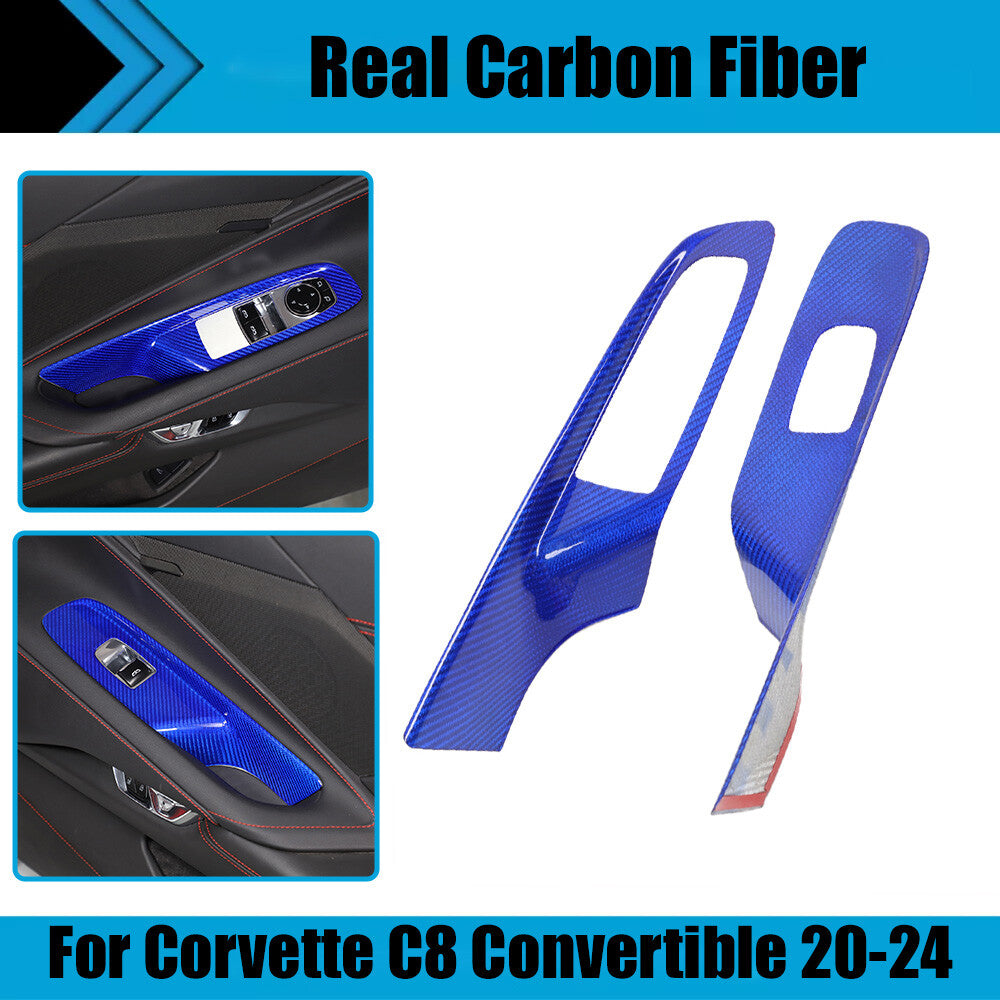 Blue Real Carbon Fiber Full Interior Set Decor Trim Kit for Corvette C8 20-25 - Variants 11-15 58