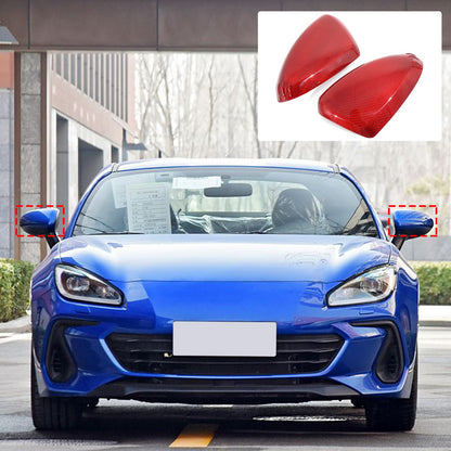 Red Real Carbon Fiber Exterior Mirror Cover Trim For Toyota 86/Subaru BRZ 2022+ 2