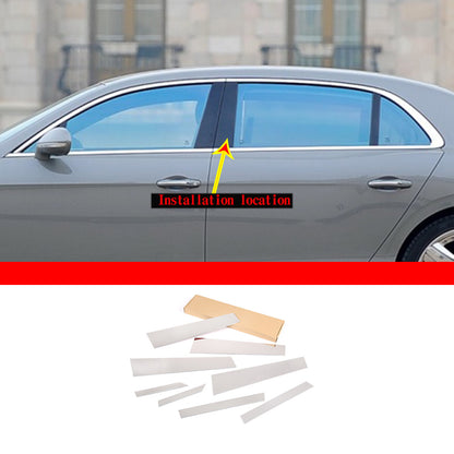 Silver Pillar Posts Cover Door Trim Window Decal For Bentley Flying Spur 13-19 4