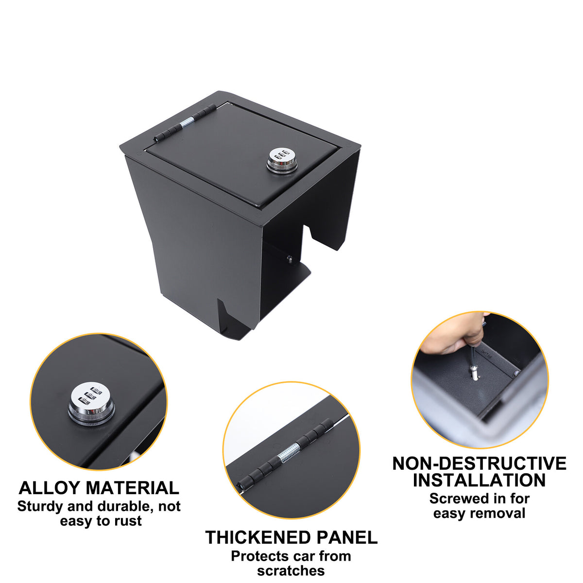 Locking Center Armrest Vault Safe Storage Box For Toyota Prado FJ120 03-09 11