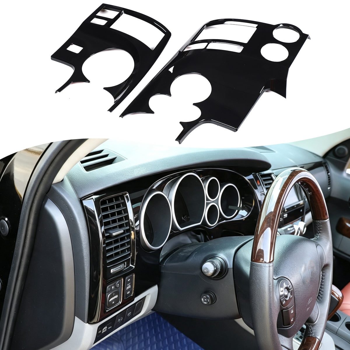 Glossy Piano Black ABS Instrument Panel Trim Cover For Toyota Tundra 2007-13 US 14