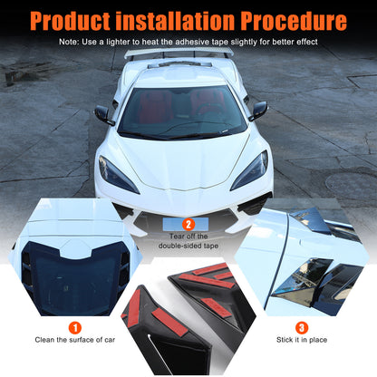 Glossy Black anti-wind buffeting deflector Trim For Corvette C8 Coupe 2026 US 23