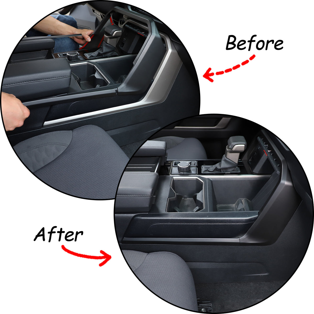 Matte Black ABS Center Console Frame Trim Cover For Tundra / Sequoia 2022-26 US 4