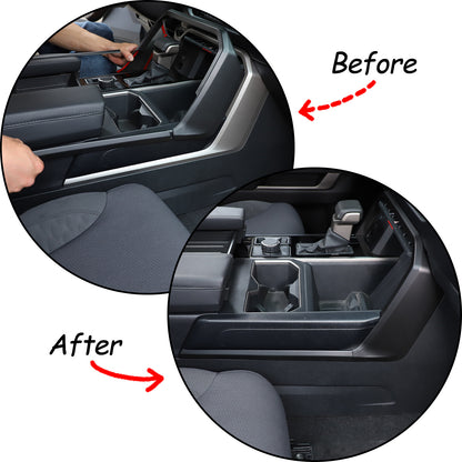 Matte Black ABS Center Console Frame Trim Cover For Tundra / Sequoia 2022-26 US 4