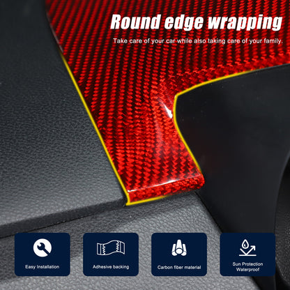 Red Real Carbon Fiber Dashboard Instrument Upper Trim For Subaru WRX VB 2022+ 13