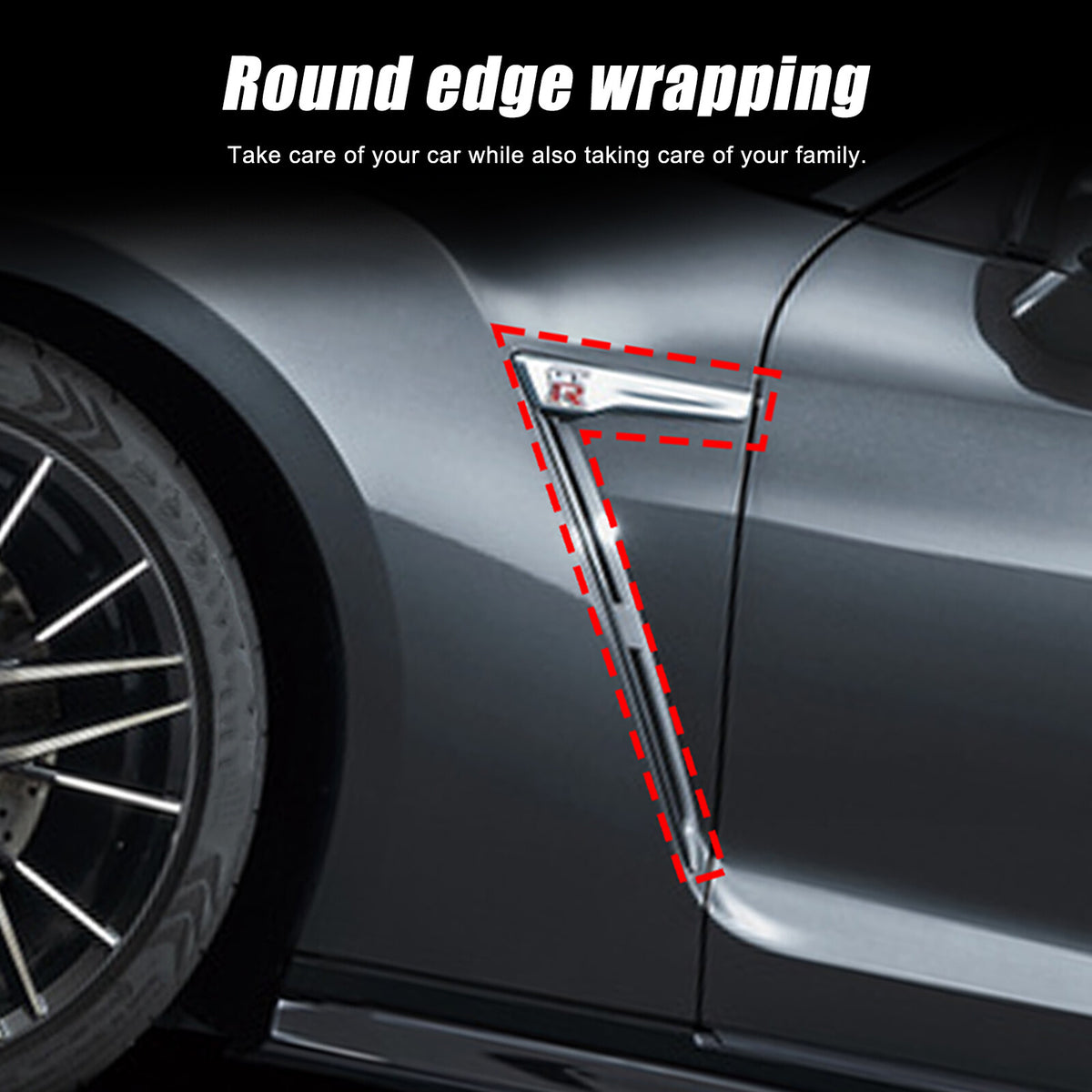 Real Carbon Fiber Side Fender Wing Decal Trim For Nissan GT-R R35 2008-2016 9
