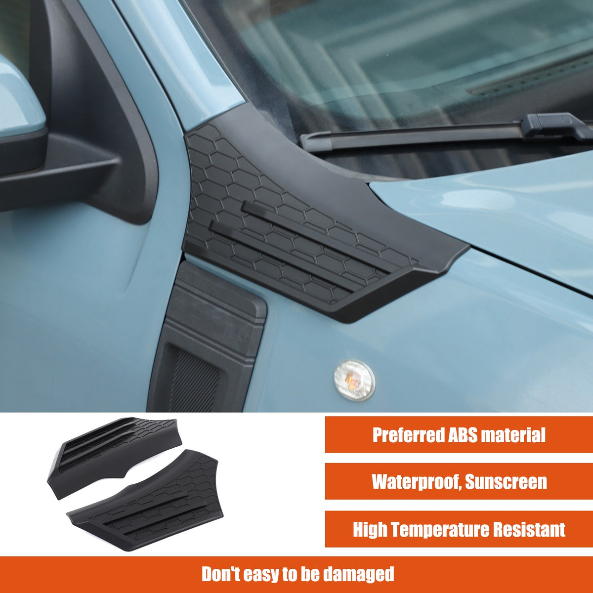 Matte Black ABS Hood Cowl Body Cover Corner Guards Trim For Ford Maverick 22+ US 14