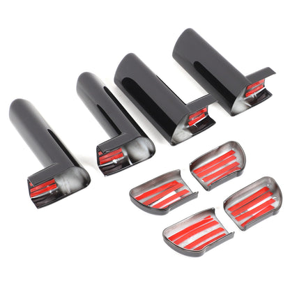Glossy Piano Black ABS Interior Door Handle Trim For Hummer H2 2003-2007 US 9