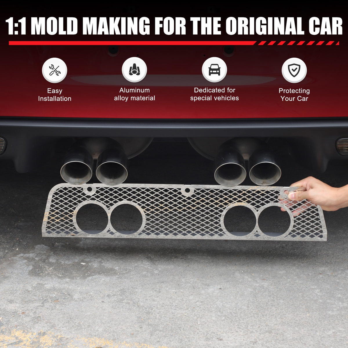Honeycomb Stainless Steel Exhaust Heat Shield Guard Trim For Corvette C6 2005-13 3