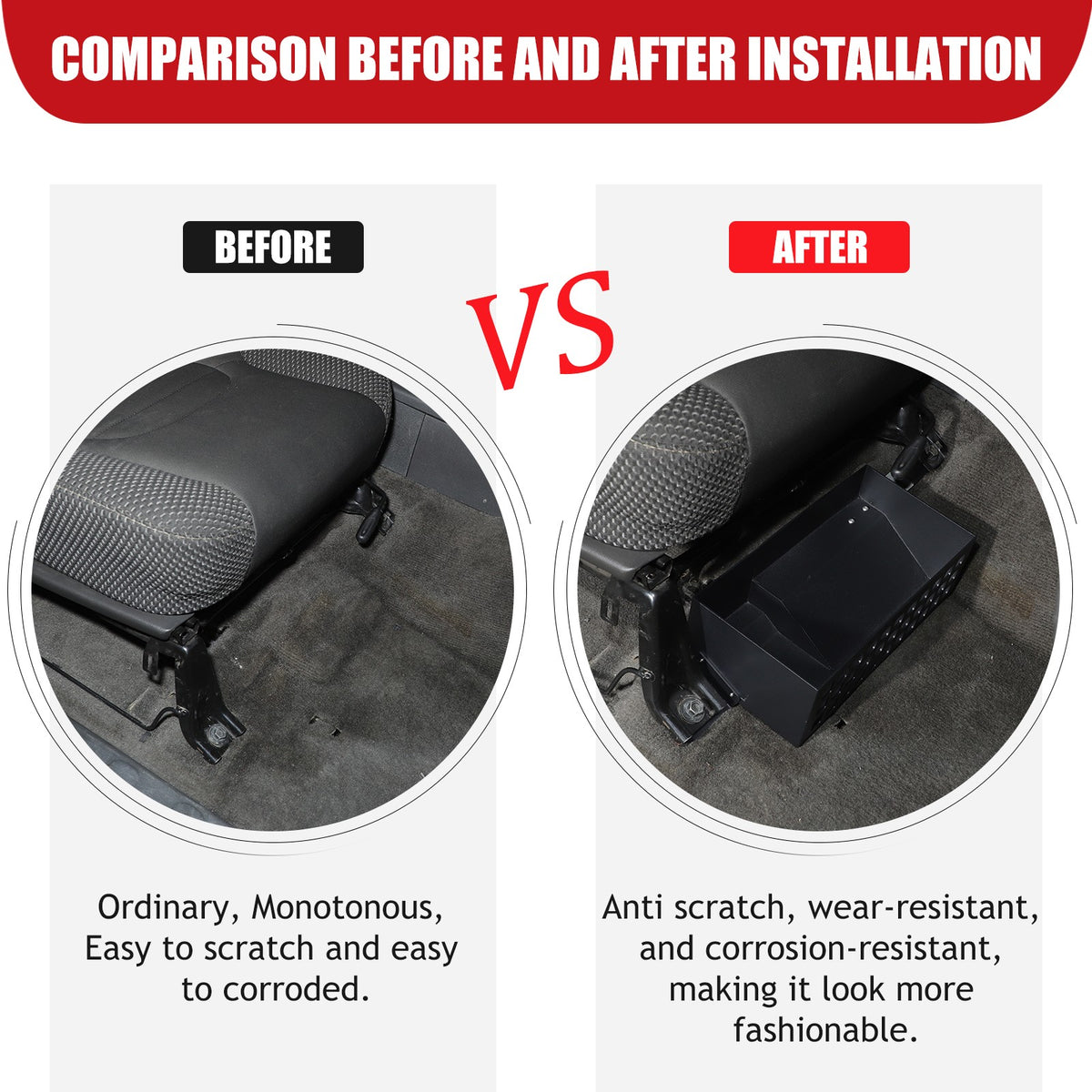 Aluminum Under Passenger Seat Storage Basket Tray For Nissan Frontier 2009-2017 3