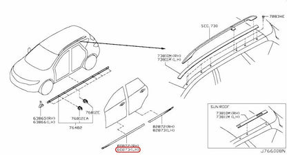 NISSAN 2009-2014 Murano Driver Front Lower Door Molding LH 80871-1AA2B OEM 3