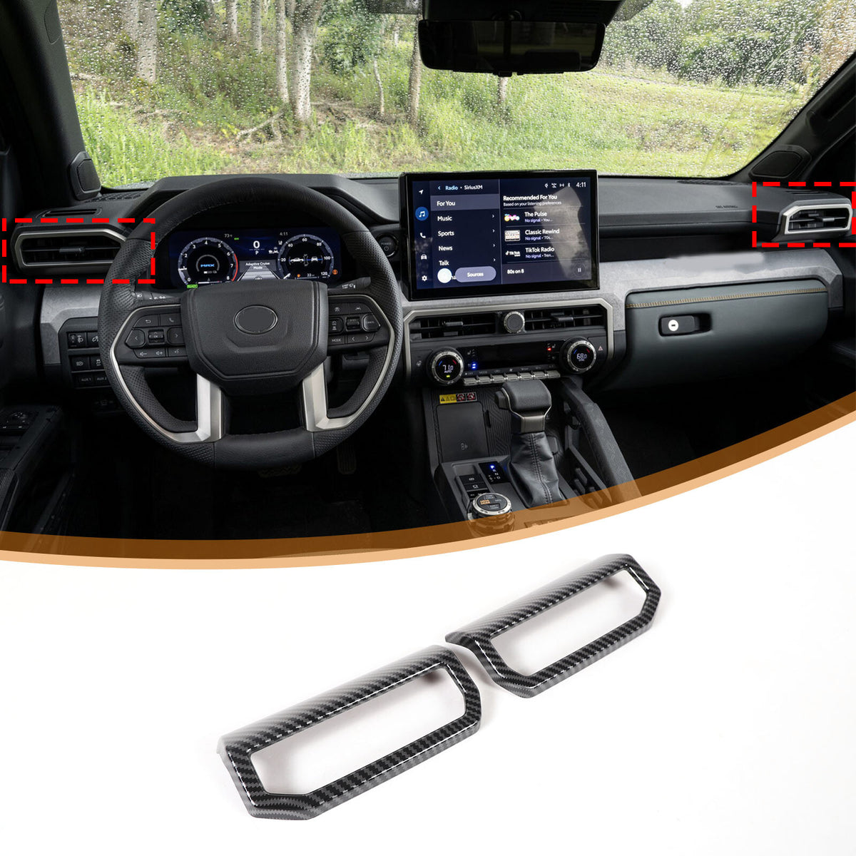 ABS Carbon Fiber Interior Full Set Panel Cover Trim Kit for Toyota Tacoma 24-26 - Styles 1-5 98