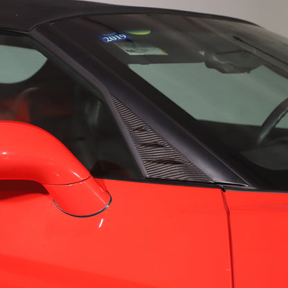 Real Carbon Fiber Window Triangle A-Pillar Cover Trim For Corvette C6 2005-13 16