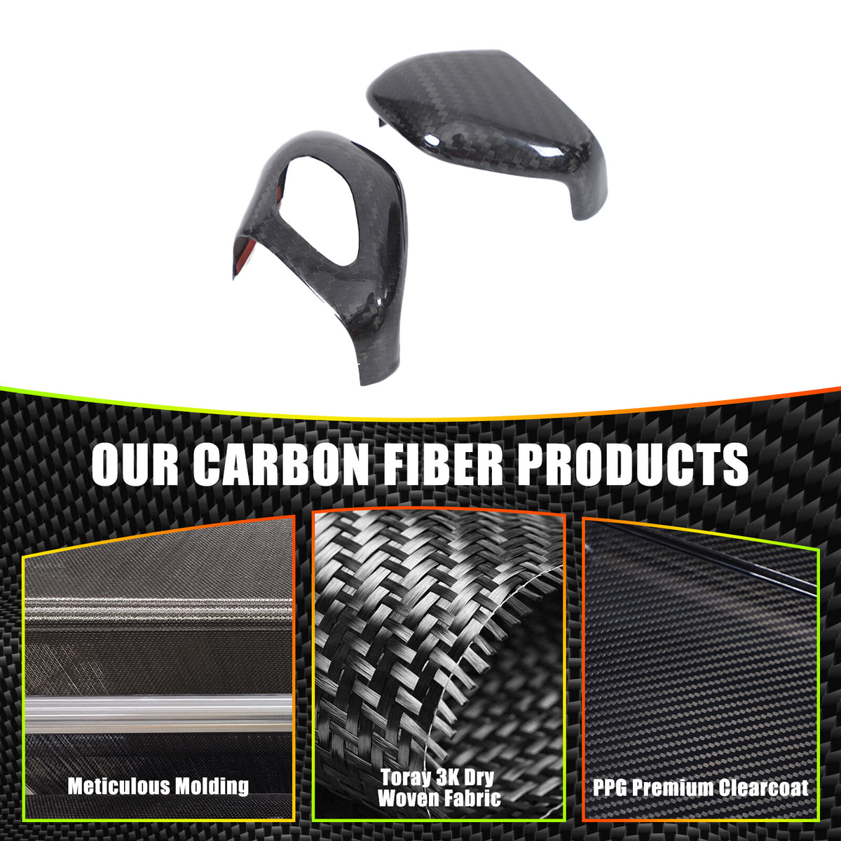 Real Carbon Fiber Center Gear Shift Knob Trim For Toyota Land Cruiser LC250 24+ 4