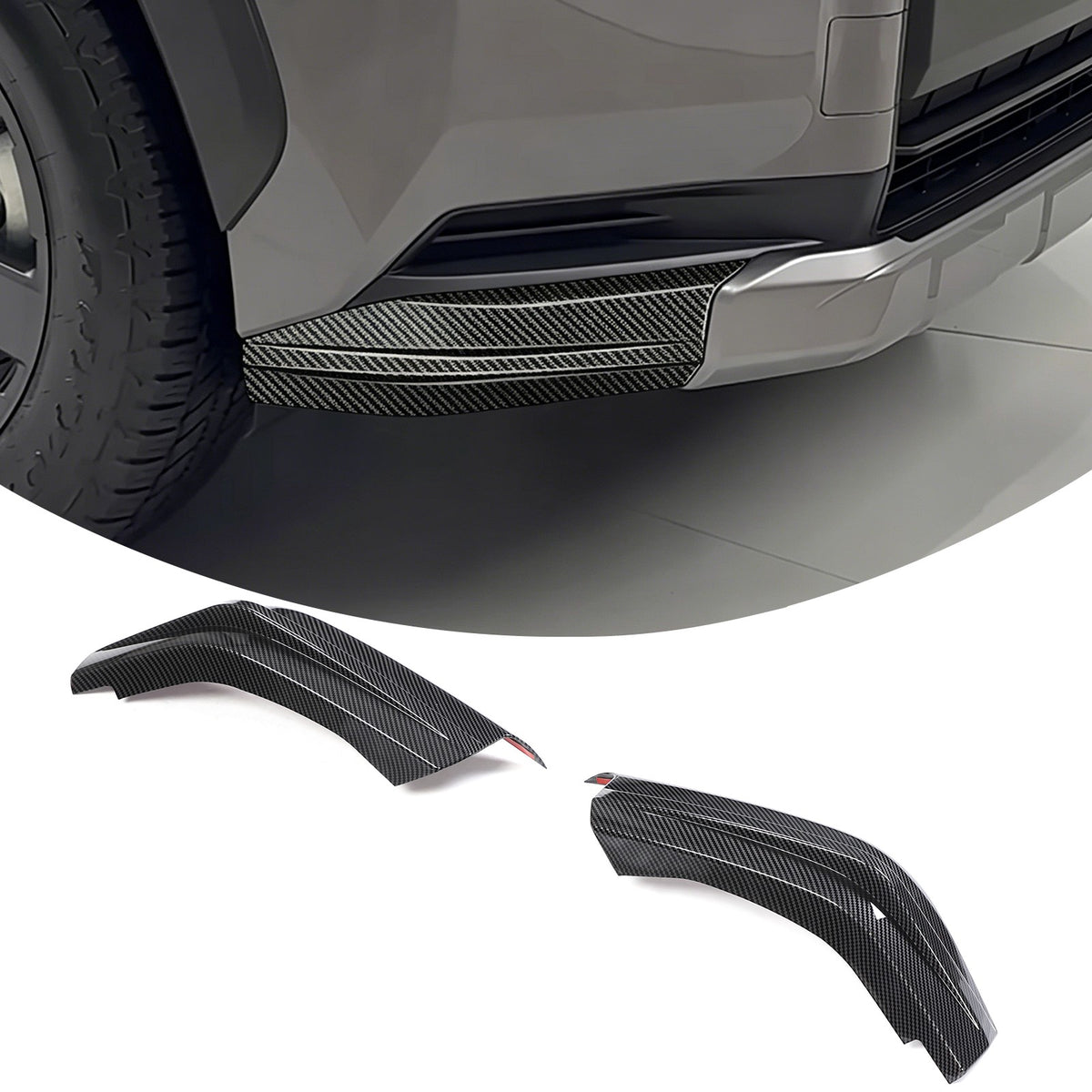 Carbon Fiber ABS Front Bumper Corner Molding Trim For Toyota RAV4 XA60 2026+ 2