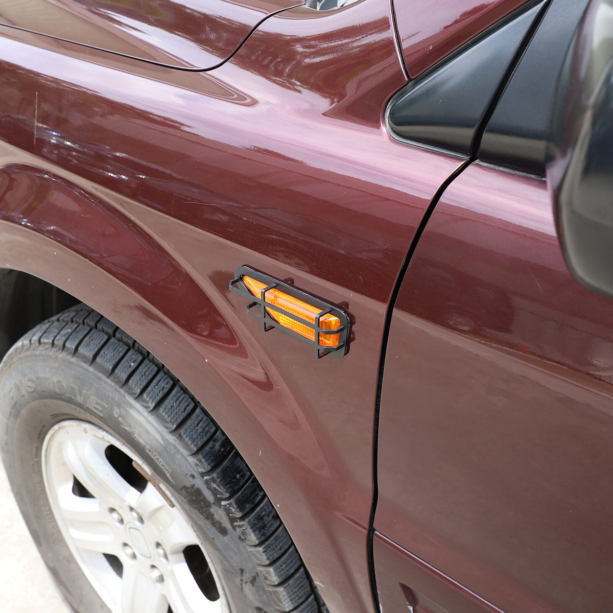 Black Steel Front Turn Signal Light Cover Trim For Honda Pilot 2003-2008 15