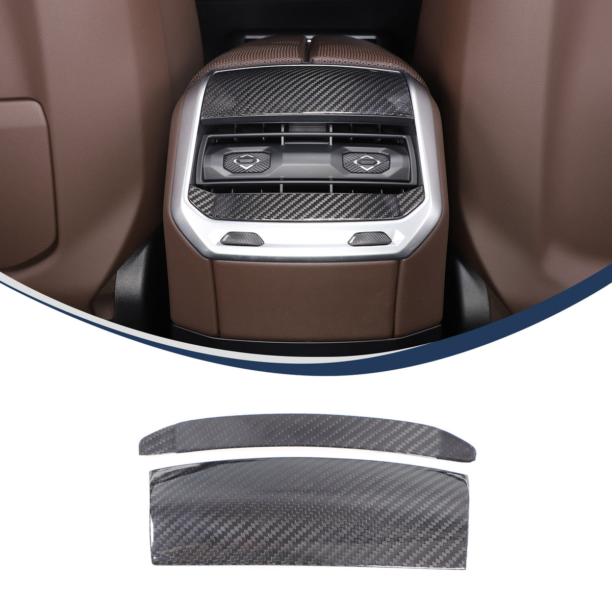 Real Carbon Fiber Rear Air Vent Outlet Cover Trim For BMW 7 Series G70 2023-2024 9