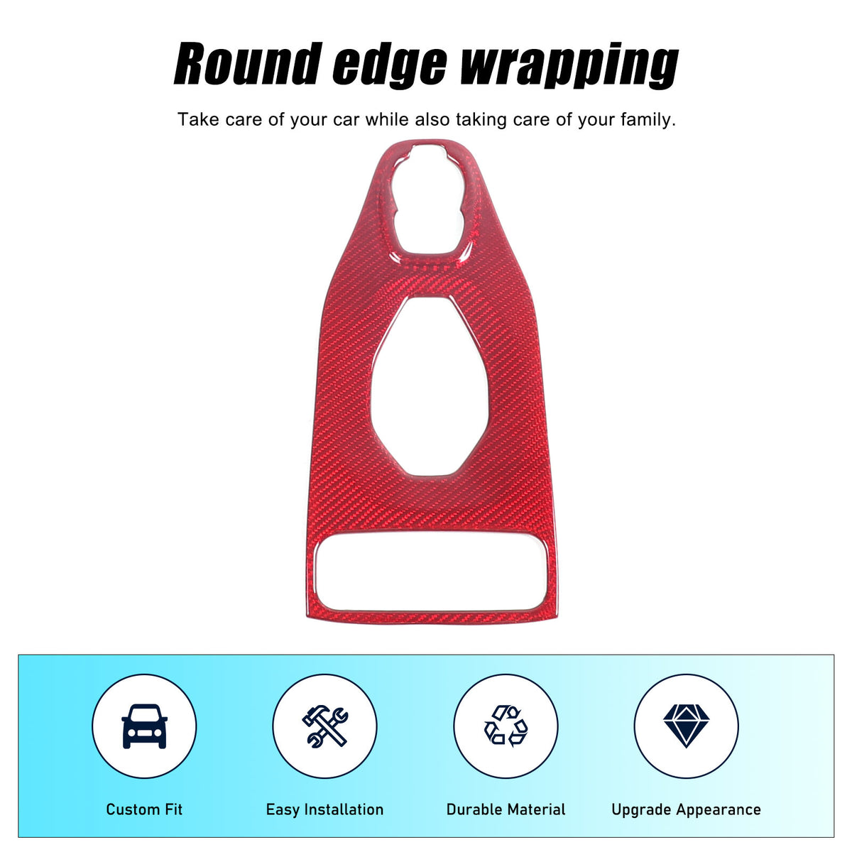 Red Real Carbon Fiber Center Gear Trim Cover For Lotus EMIRA V6 AT 2021-2025 4