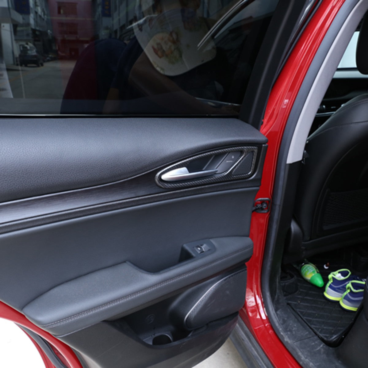 Real Carbon Fiber Inner Door Handle Trim Cover For Alfa Romeo Stelvio 2017-2020 13