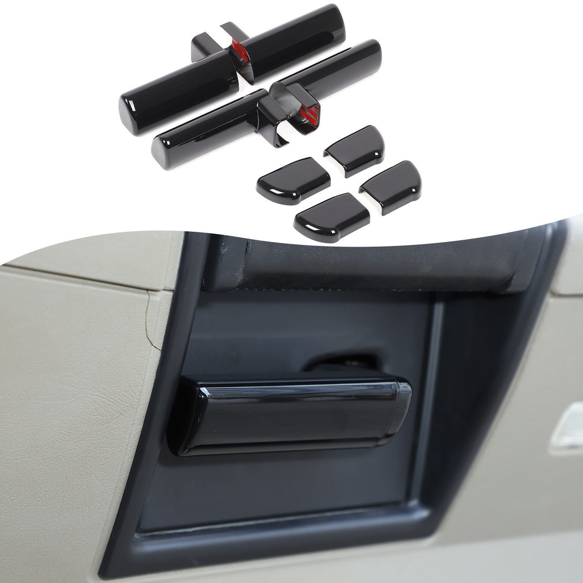 Glossy Piano Black ABS Interior Door Handle Trim For Hummer H2 2003-2007 US 1