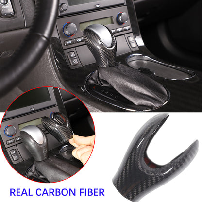 Real Carbon Fiber Console Gear Shift Knob Head Cover Trim For Corvette C6 05-13 1