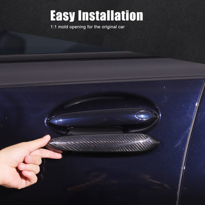 Real Carbon Fiber Exterior Outer Door Handle Trim For BMW 3 Series G20 20-22 8