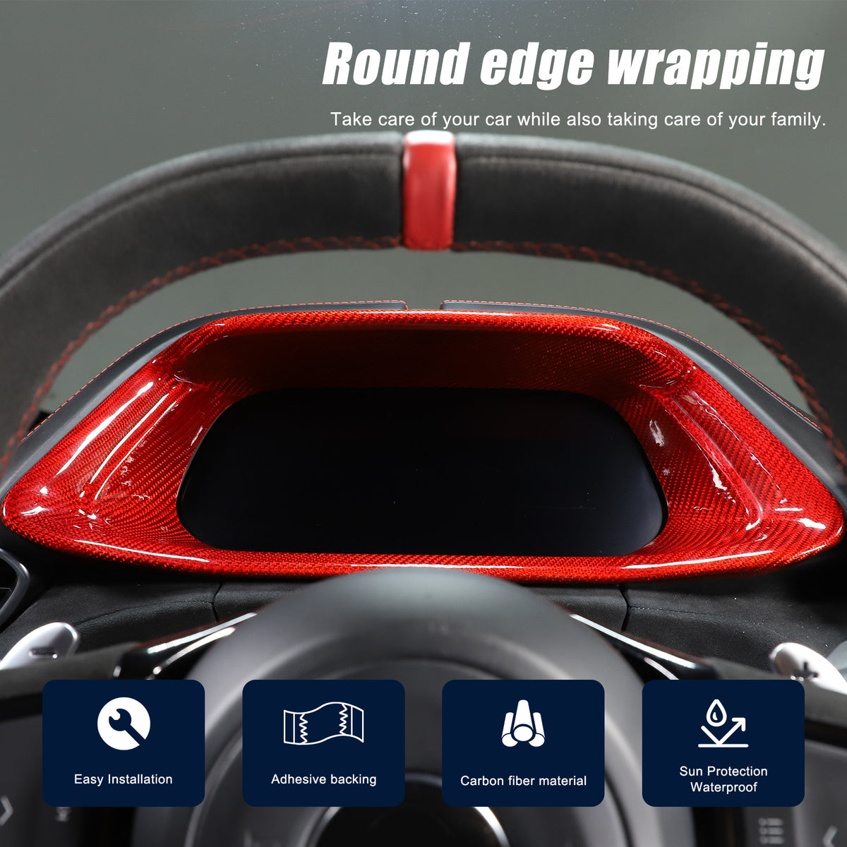 Red Real Carbon Fiber Interior Exterior Conosle Trim Cover For Lotus EMIRA 21-25 192