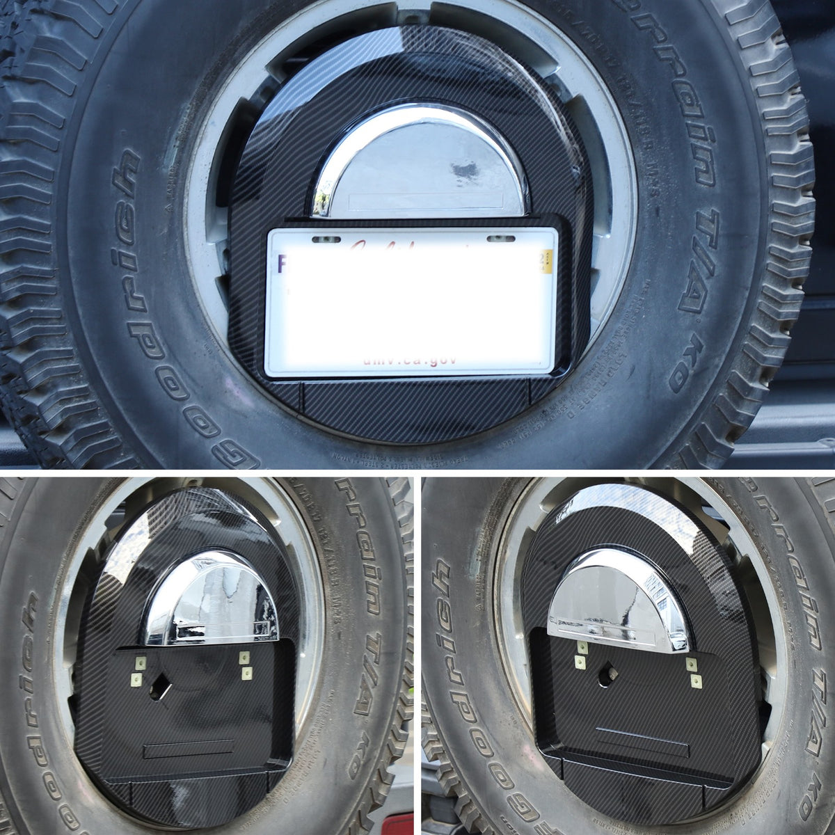 Carbon Fiber Spare Tire License Plate Bracket OE:25782333 For Hummer H2 03-09 US 4