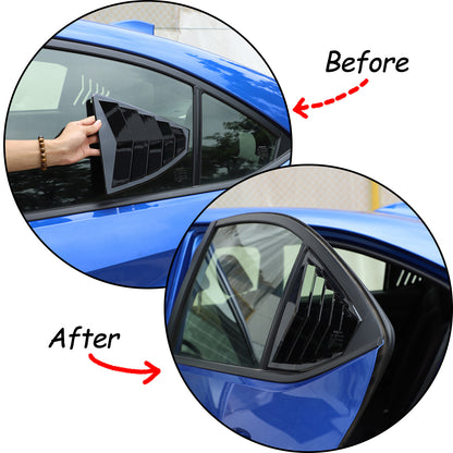 Glossy Piano Black Exterior Door Handle Window Louver Trim For Subaru WRX 22-25 25
