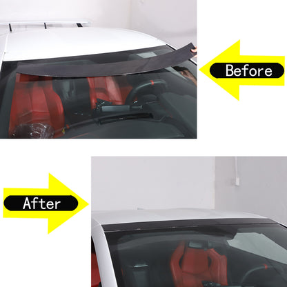 Real Dry Carbon fiber Upper Outer Moulding Trim Top Windshield For Corvette C8 9