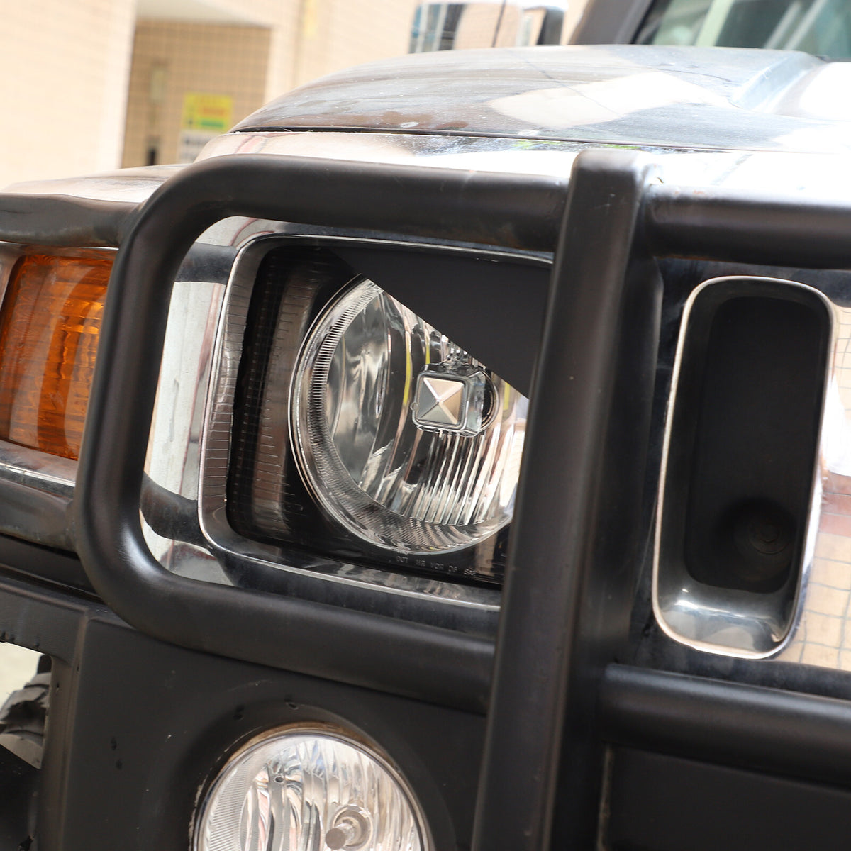Front Light Headlight Lamp Angry Eyes Trim Cover For Hummer H3 2005-2009 4