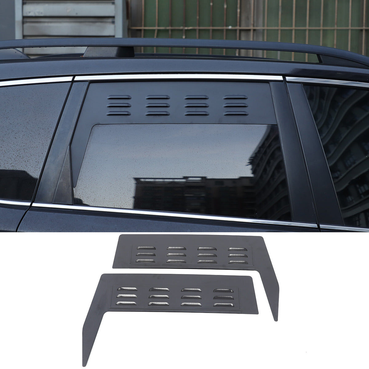 Alloy Rear Window Louver Shutter Cover Trim For Subaru Forester 4th SJ 13-18 US 13