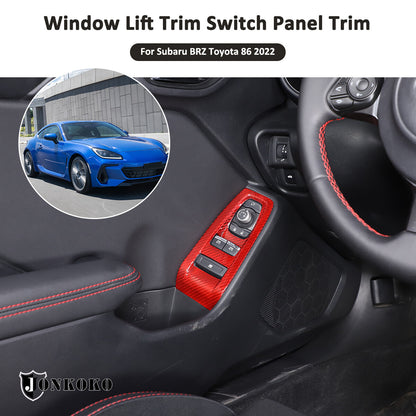 Red Real Carbon Fiber Interior Center Console Trim Set Kit For Subaru BRZ 22+ 78