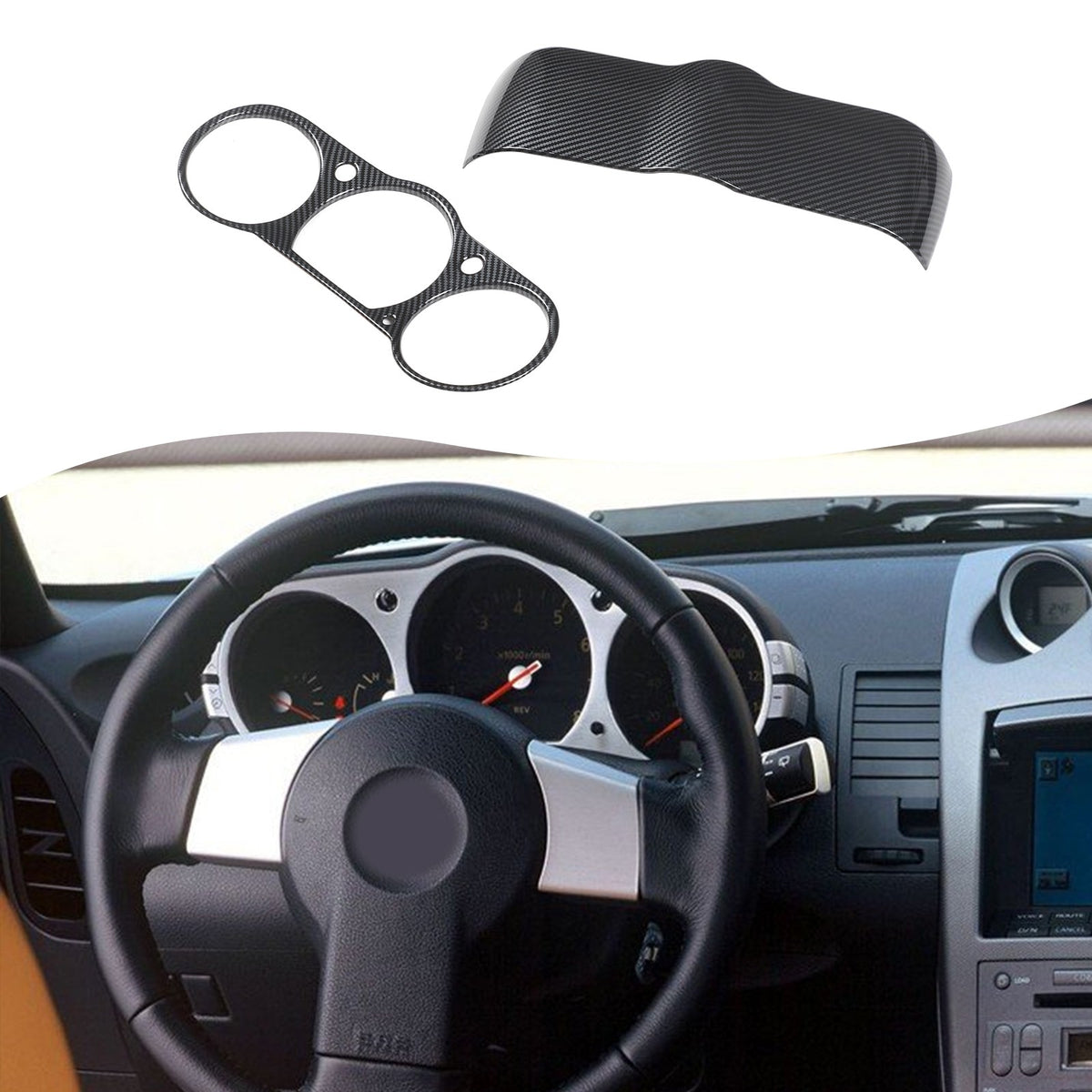 ABS Carbon Fiber Dashboard Instrument Top Trim For Nissan 350Z Z33 2003-06 US 16