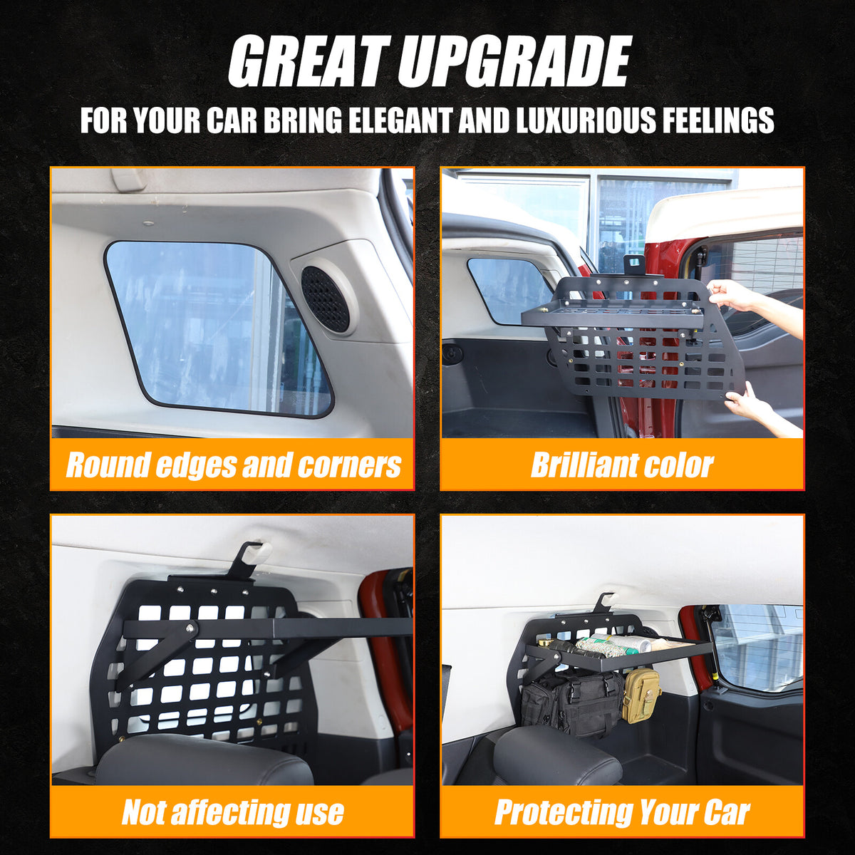 Trunk Right Side Window Storage Molle Panels For Toyota FJ Cruiser 2007-21 18