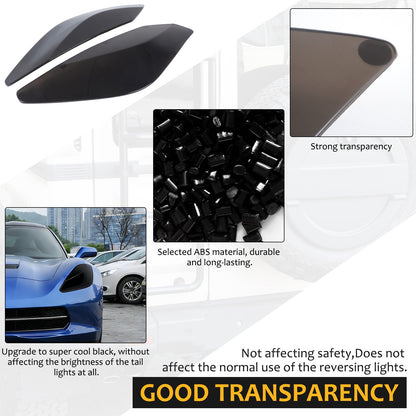 Gray Smoked Black Front Headlight Cover Trim For Corvette C7 14-19 US 22