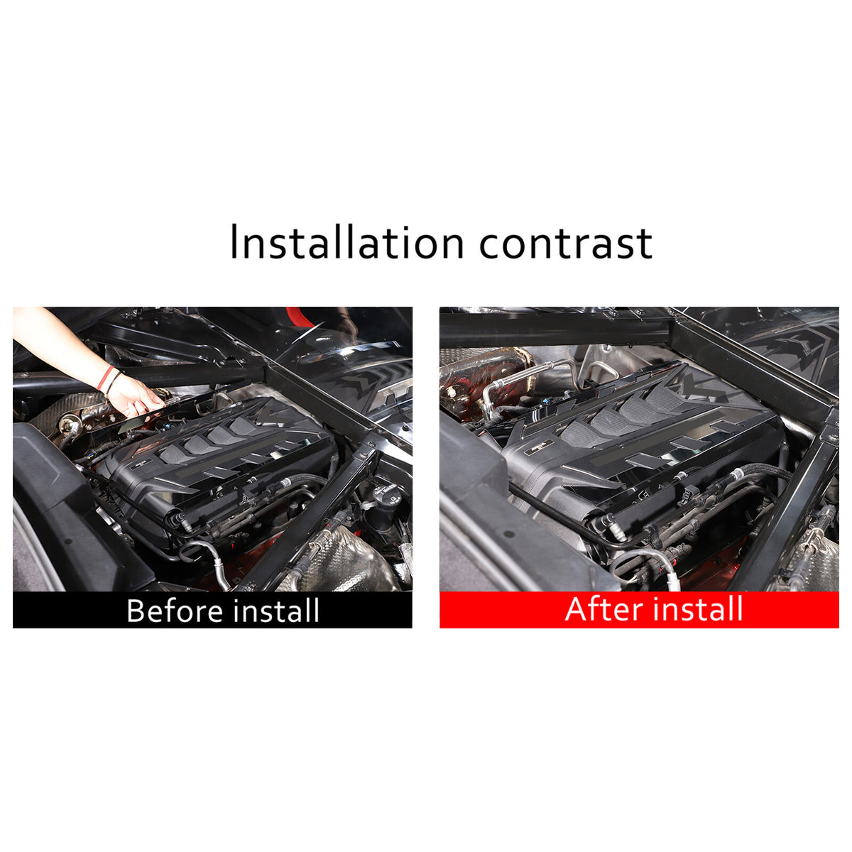 Aluminum Alloy Silver Engine Side Decoration Cover For Corvette C8 2020-2026 13