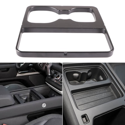 Black Aluminum Cup Holder Spacer Riser For Land Rover Defender L663 2020-2021 2