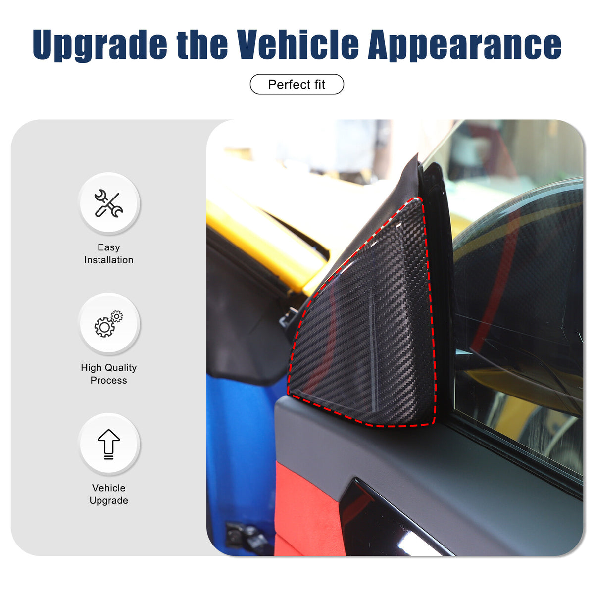 Matte Real Carbon Fiber Inner A-pillar Cover Trim For Lamborghini URUS 2018-2023 13