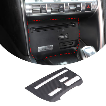 Matte Carbon Fiber Center Console CD Panel Frame TrimFor Nissan GTR R35 2008-16 4