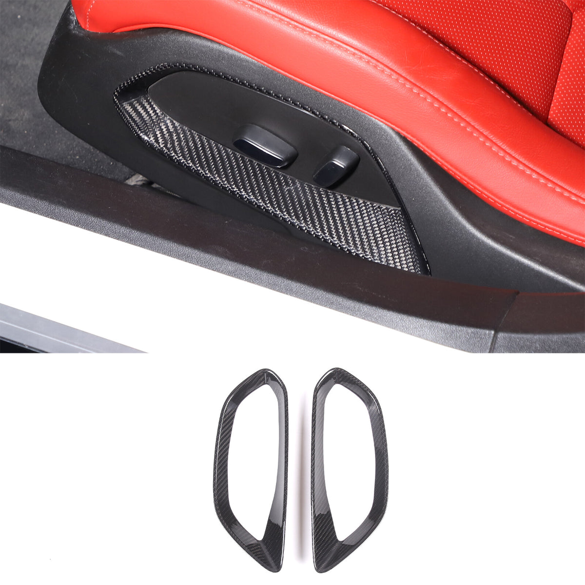 Real Carbon Fiber Seat Adjustment Button Trim Cover For Corvette C8 2020-26 15