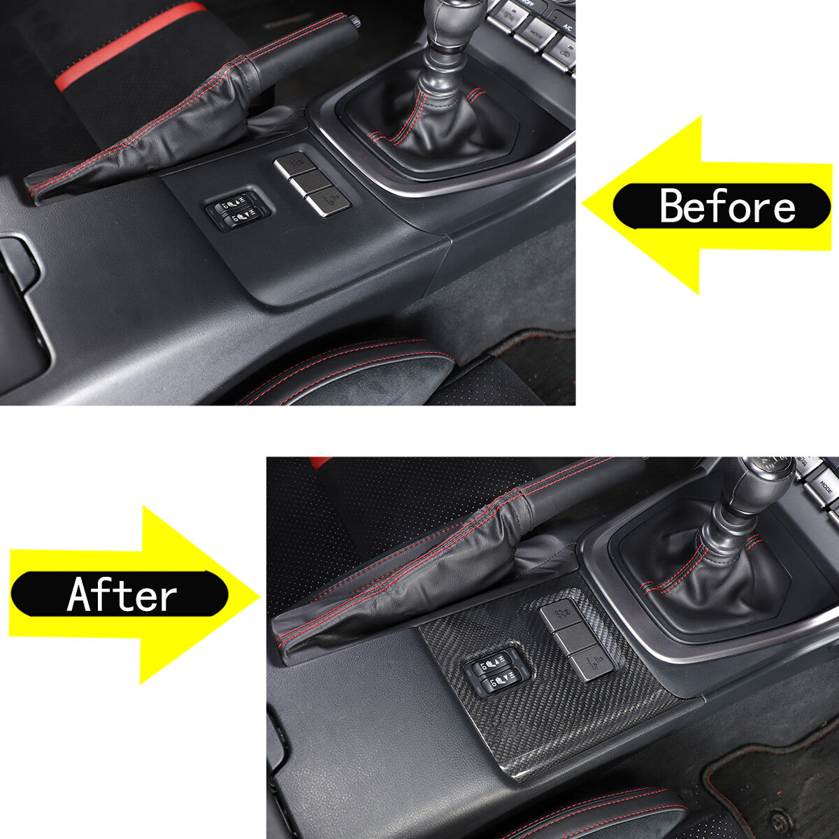 Real Dry Carbon Fiber Center Gear Panel Trim Kit For Toyota 86/Subaru BRZ MT 22+ 15