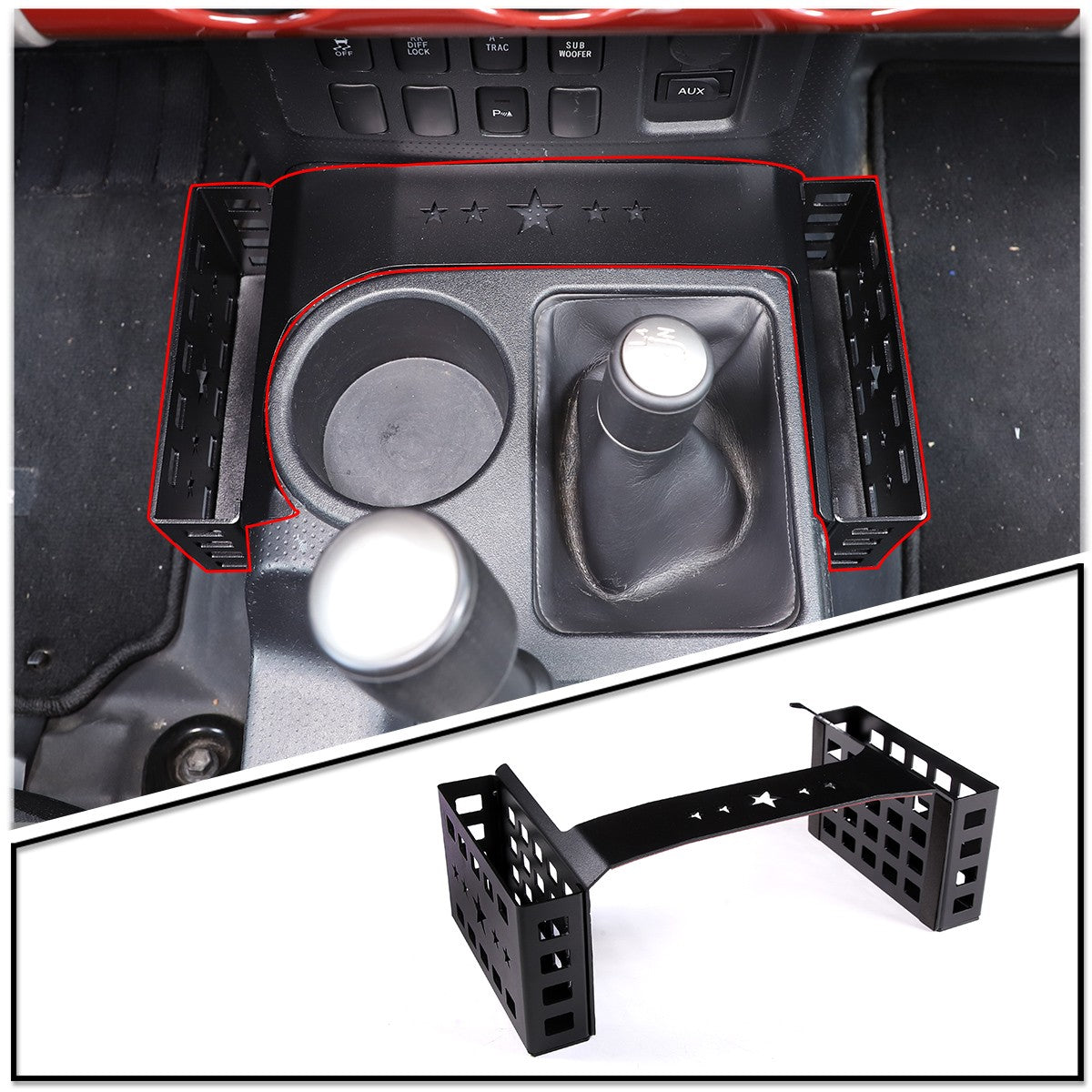 Star Pattern Alloy Gear Side Storage Basket Box For Toyota FJ Cruiser 2007-21 US 20