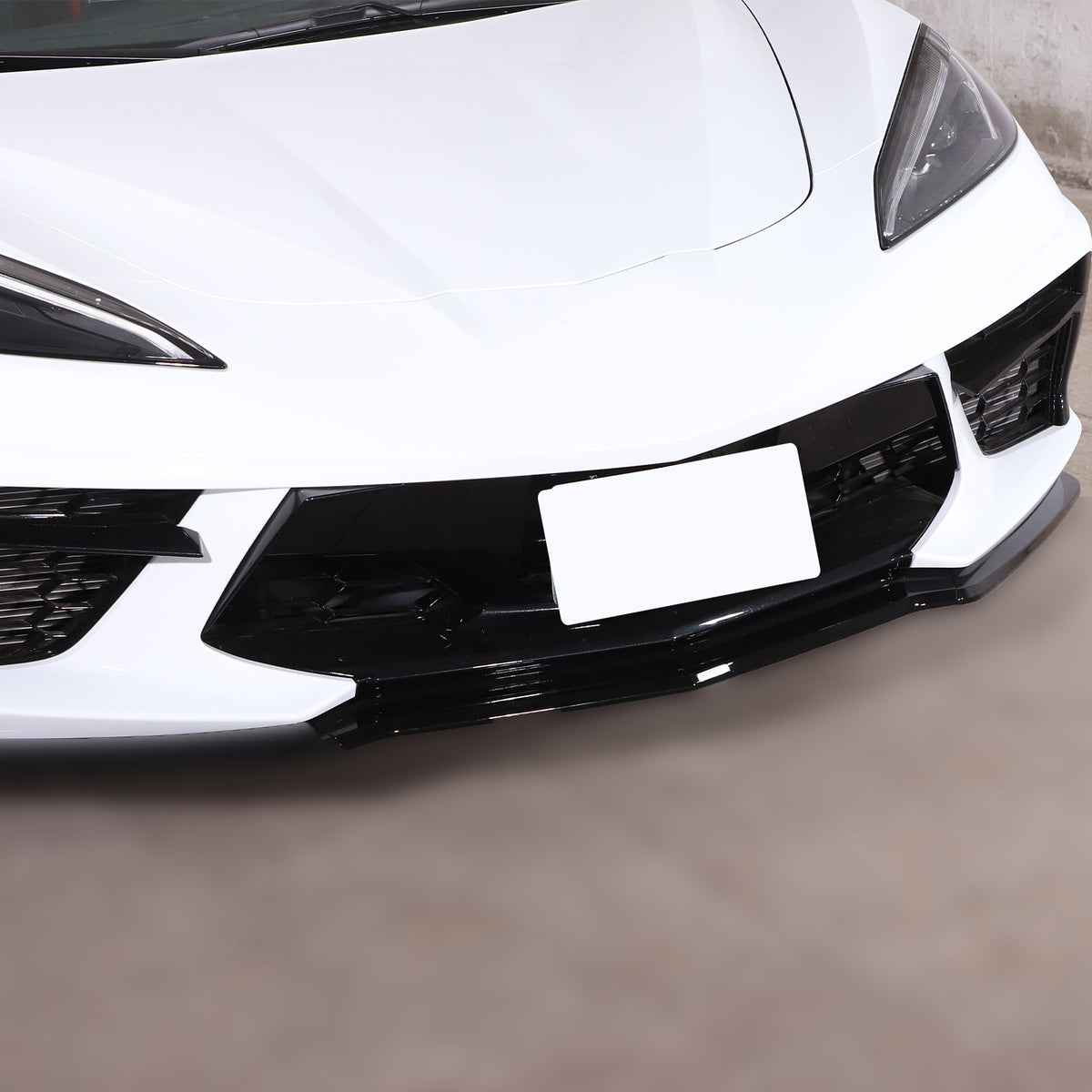 Replacement Glossy Black Front Bumper Lip Spoiler For Corvette C8 2020-2025 1
