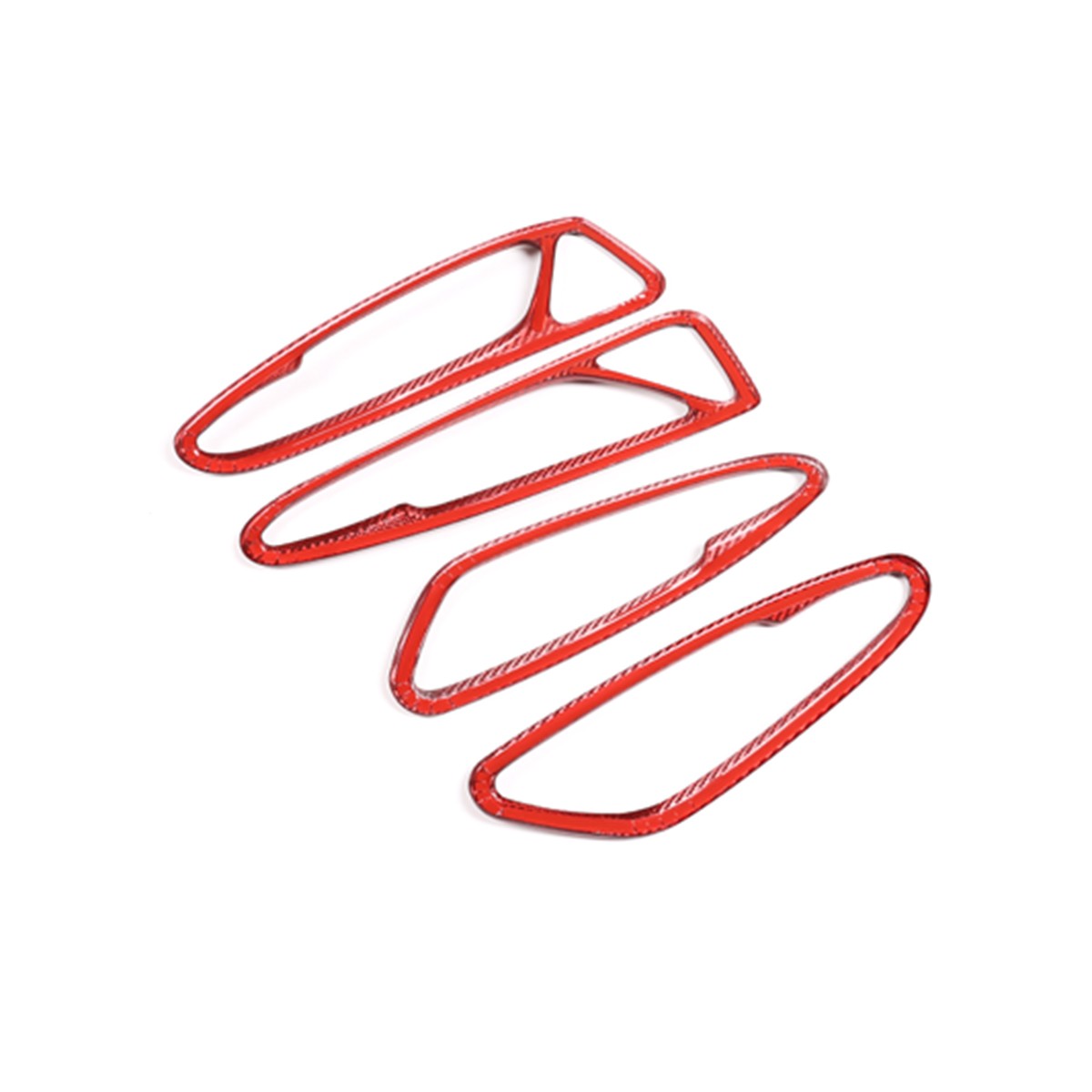 Red Real Carbon Fiber Inner Door Handle Trim For Alfa Romeo Stelvio 949 2017-20 5