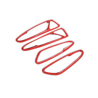 Red Real Carbon Fiber Inner Door Handle Trim For Alfa Romeo Stelvio 949 2017-20 5