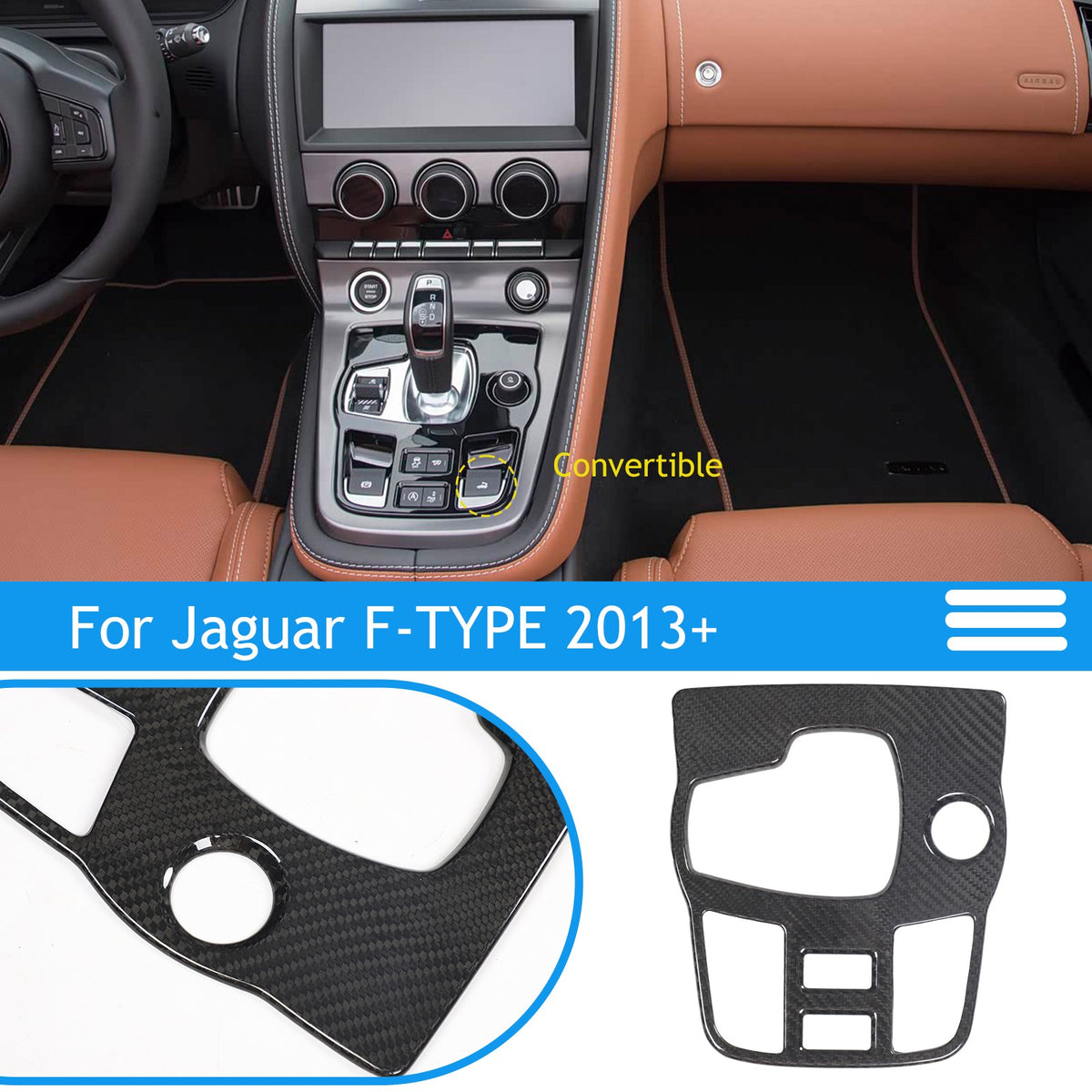 Real Carbon Fiber Center Gear Trim For Jaguar F‑TYPE Convertible X152 2013+ 1